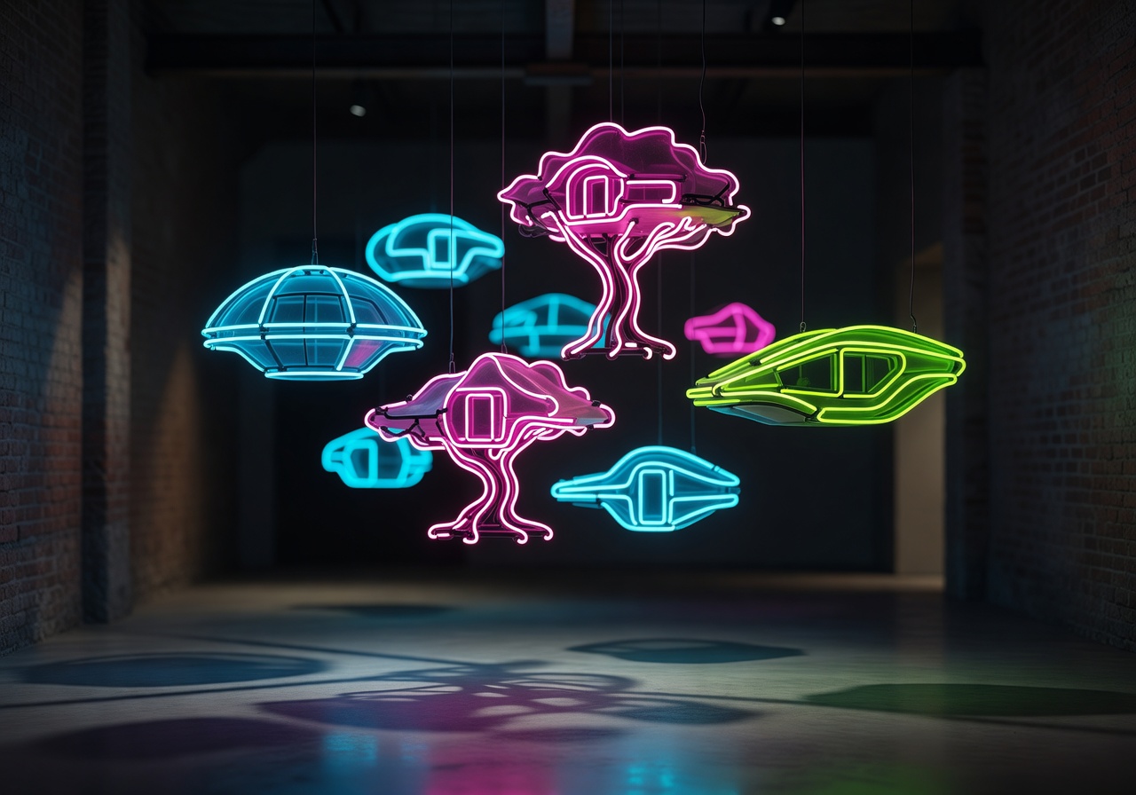 Neon lights representing creative unique stays